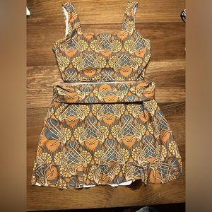 Euc xl Albion luxury swim set in golden hour print smoke pet free